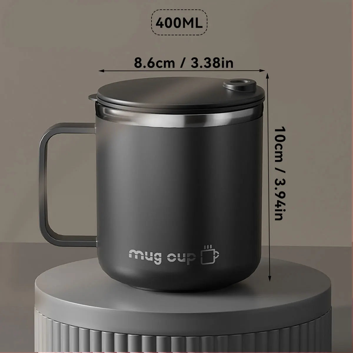 400ML Insulated Coffee Mug with Lid – Double Wall Stainless Steel Drinkware