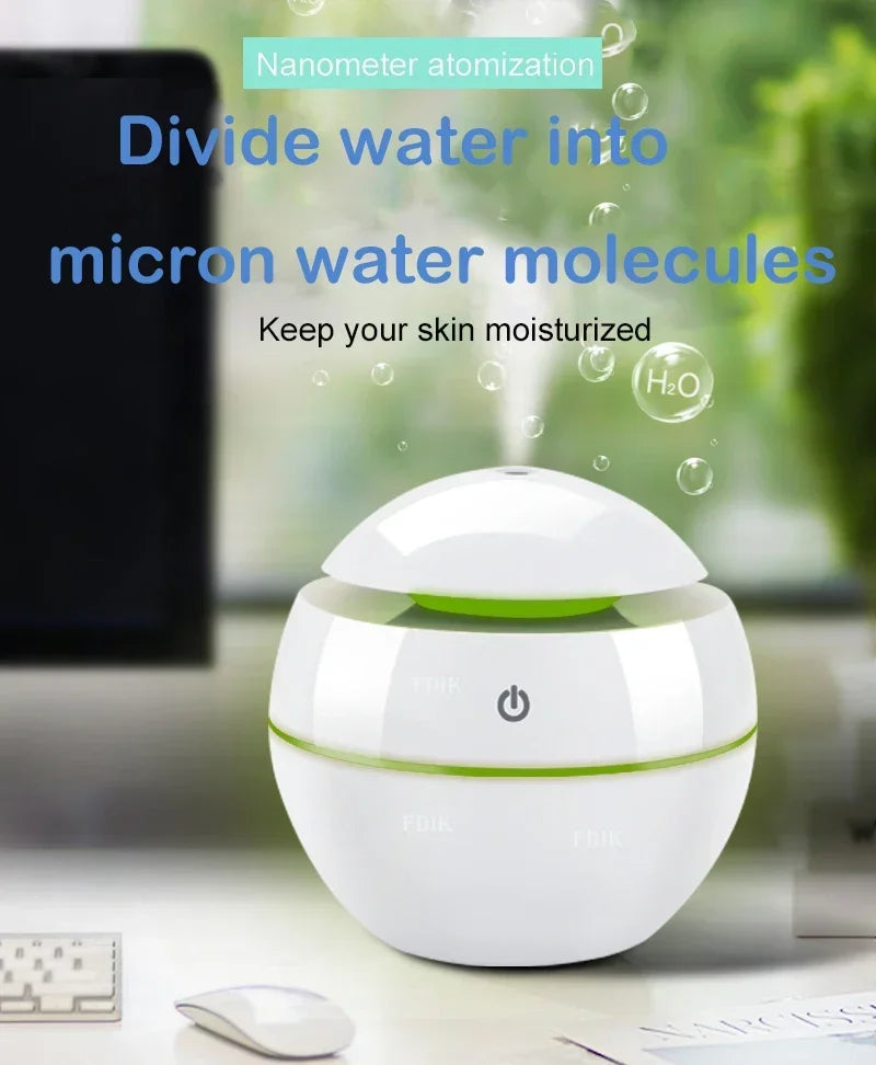 130ML Ultrasonic Air Home Humidifier Mini Mist Maker Aroma Diffuser USB Aroma Essential Oil Diffuser For home office