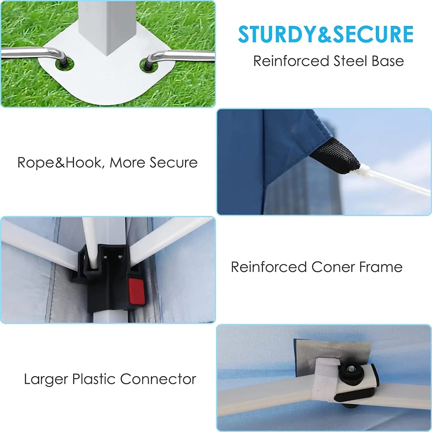 Pavilion Popup Gazebo 3x6m Waterproof Folding Gazebo Tent Party Tent with 6 Side Panels UV 50+ Height Adjustable 2-3M