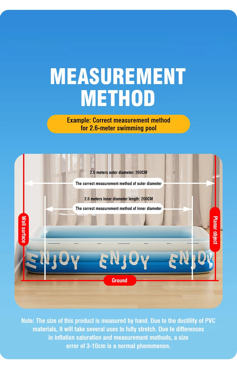 Inflatable Family Swimming Pool with Canopy – Large Outdoor Pool (3m / 2.6m / 2.1m / 1.8m)