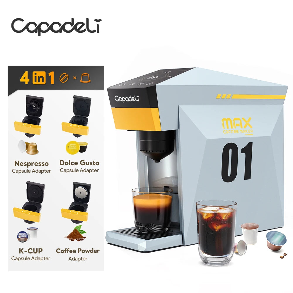 4-in-1 Multi-Compatible Espresso Machine – K-Cup, Nespresso Original, DG Capsules & Ground Coffee