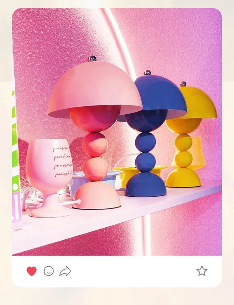 Nordic LED Flowers Table Lamp USB Dimmable Night Light for Bedroom Bedside Desk Lighting Home Living Room Decor