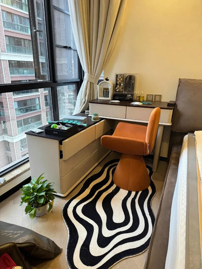 Nordic Solid Wood Swivel Accent Chair – Portable Armchair with Backrest