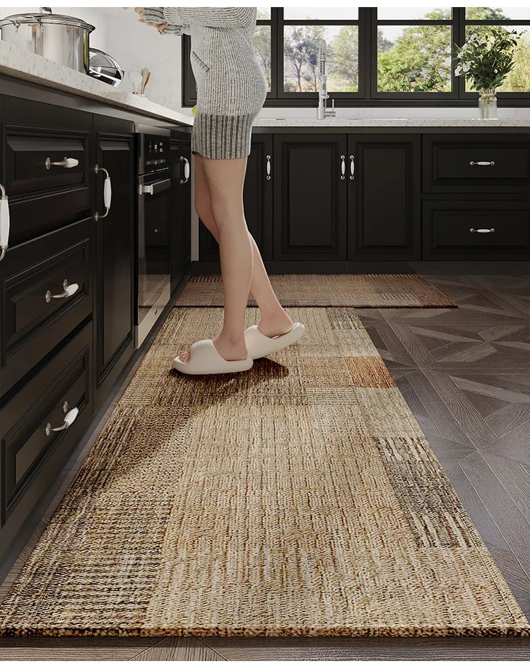Japanese Kitchen Mat Long Rug Absorbs Water and Oil, Quick-drying, Non-slip Floor Mats, Anti-fall and Dirt-resistant Doormat