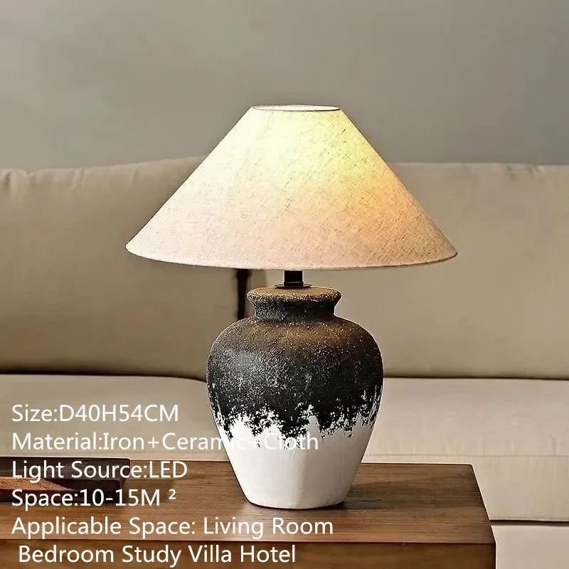CEDRIC Contemporary Ceramic Table Lamp American Retro Creativity Living Room  Study Villa Hotel Homestay Desk Light