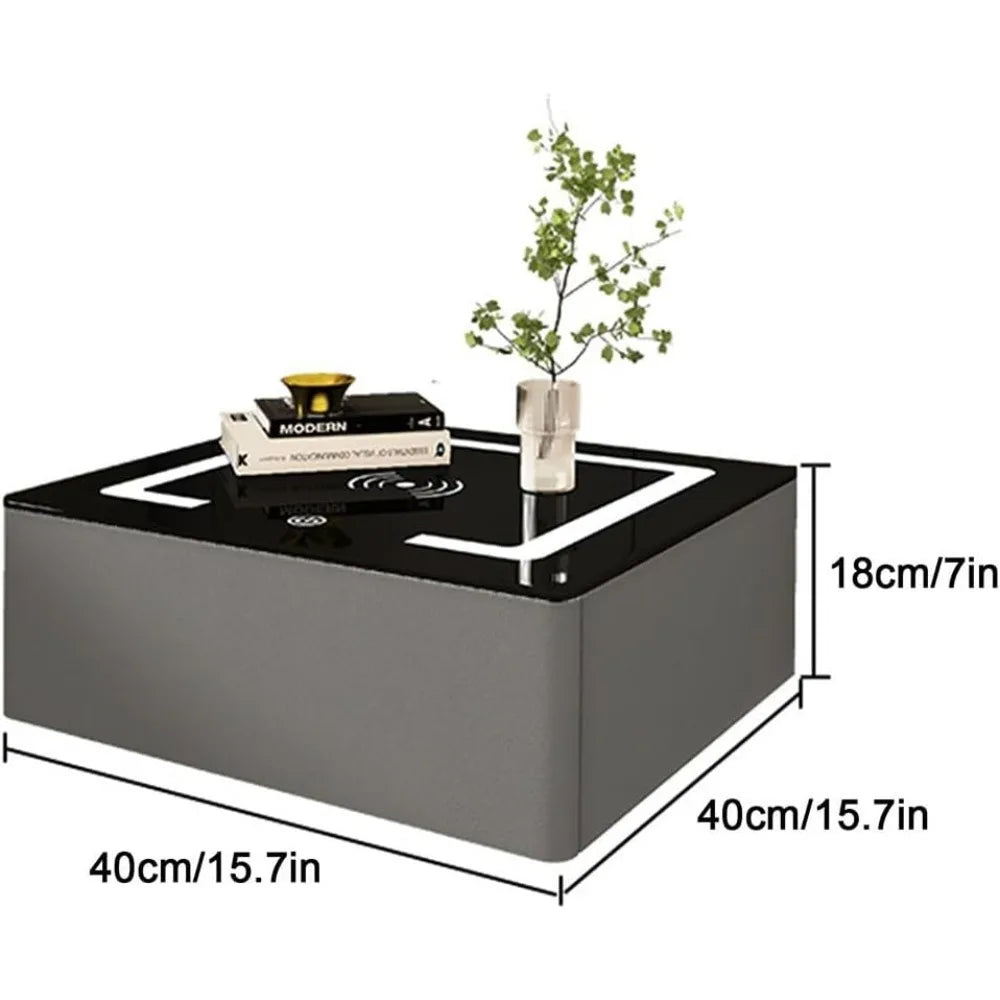 Smart Nightstand with LED Light and Wireless Charging, Adjustable and Sensor-Activated Bedside Table