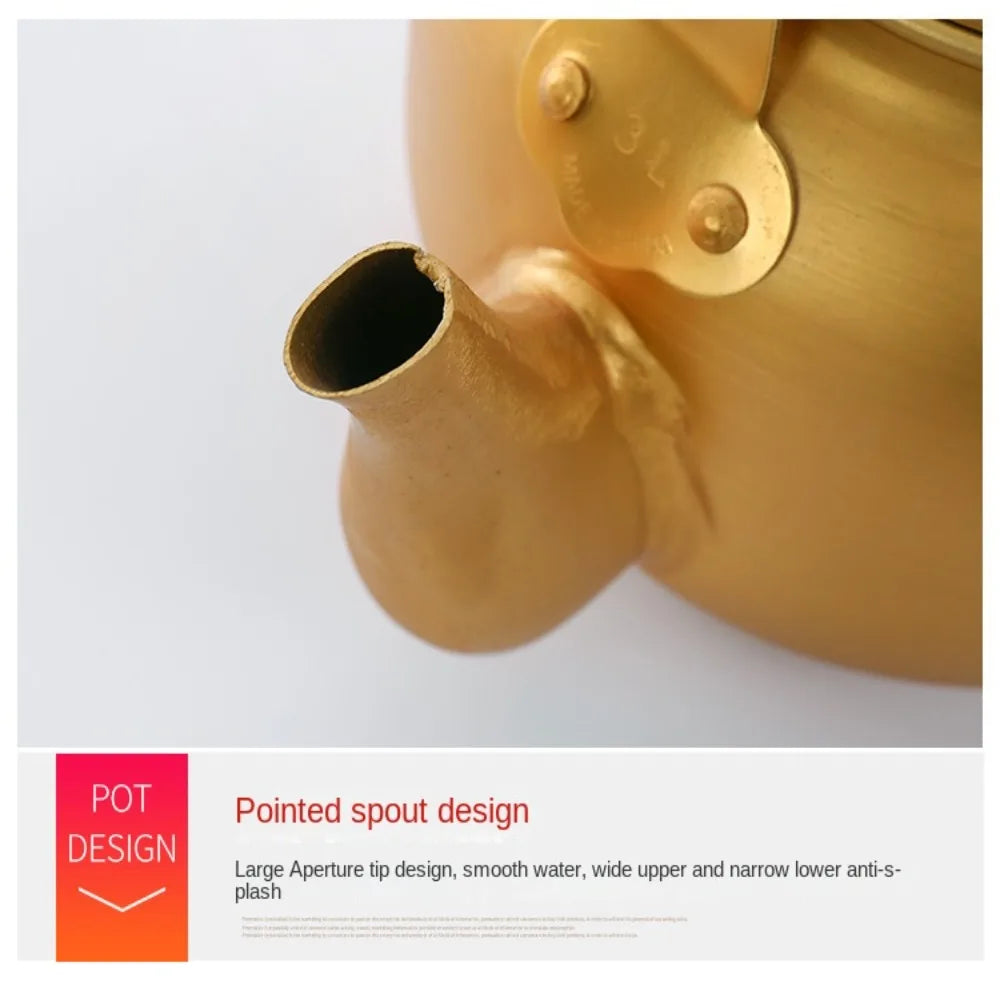 Portable Aluminum Outdoor Kettle – 0.75–4L (Gold Finish)