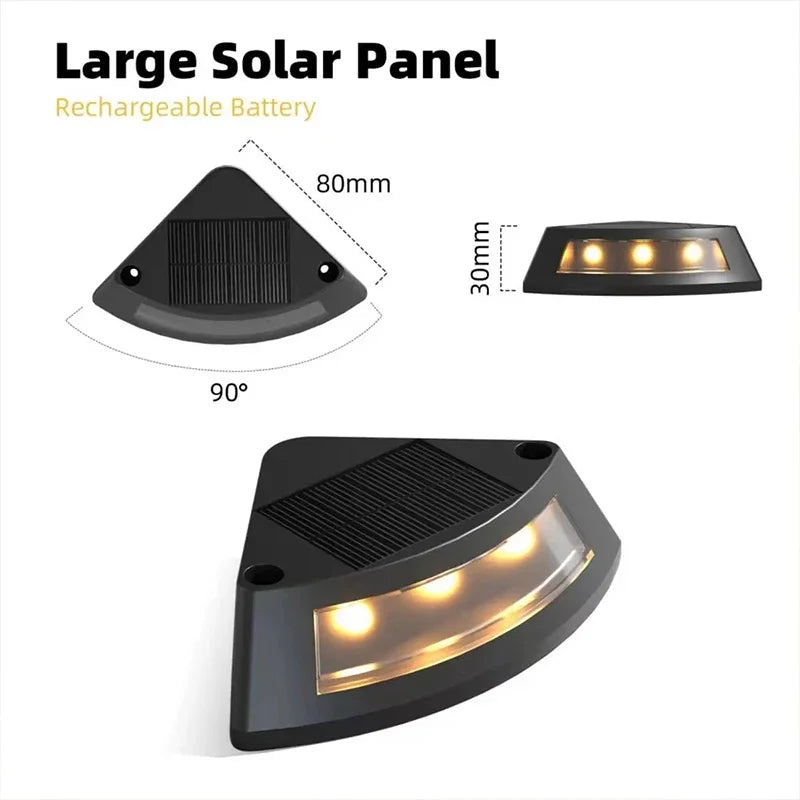 Solar Step Lights for Outside, Stair Light Waterproof IP65, Outdoor for Yard, Porch, Front Door, Patio, Deck