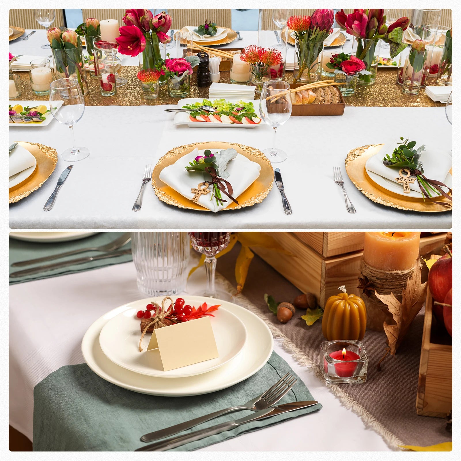 Round Charger Plates – 13″ Plastic Table Chargers (10-Pack)