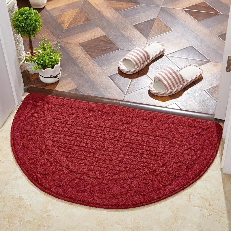 Rubber Half-round Doormat for Home Front Door Indoor Non Slip Entrance Hallway Bathroom Carpet Rugs Durable Floor Mats Doormats