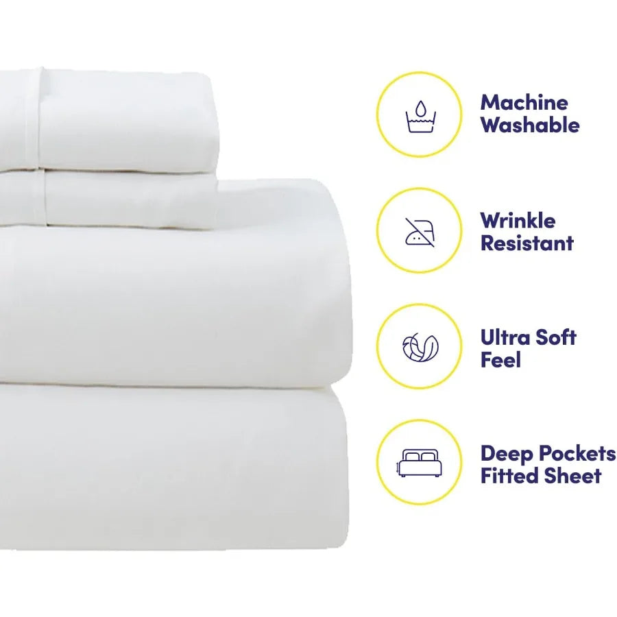 Twin Comforter Set with Sheets - 5-Piece Bedding Collection - Deep Pocket Soft Premium Quality Checkered Box Pattern for All Se