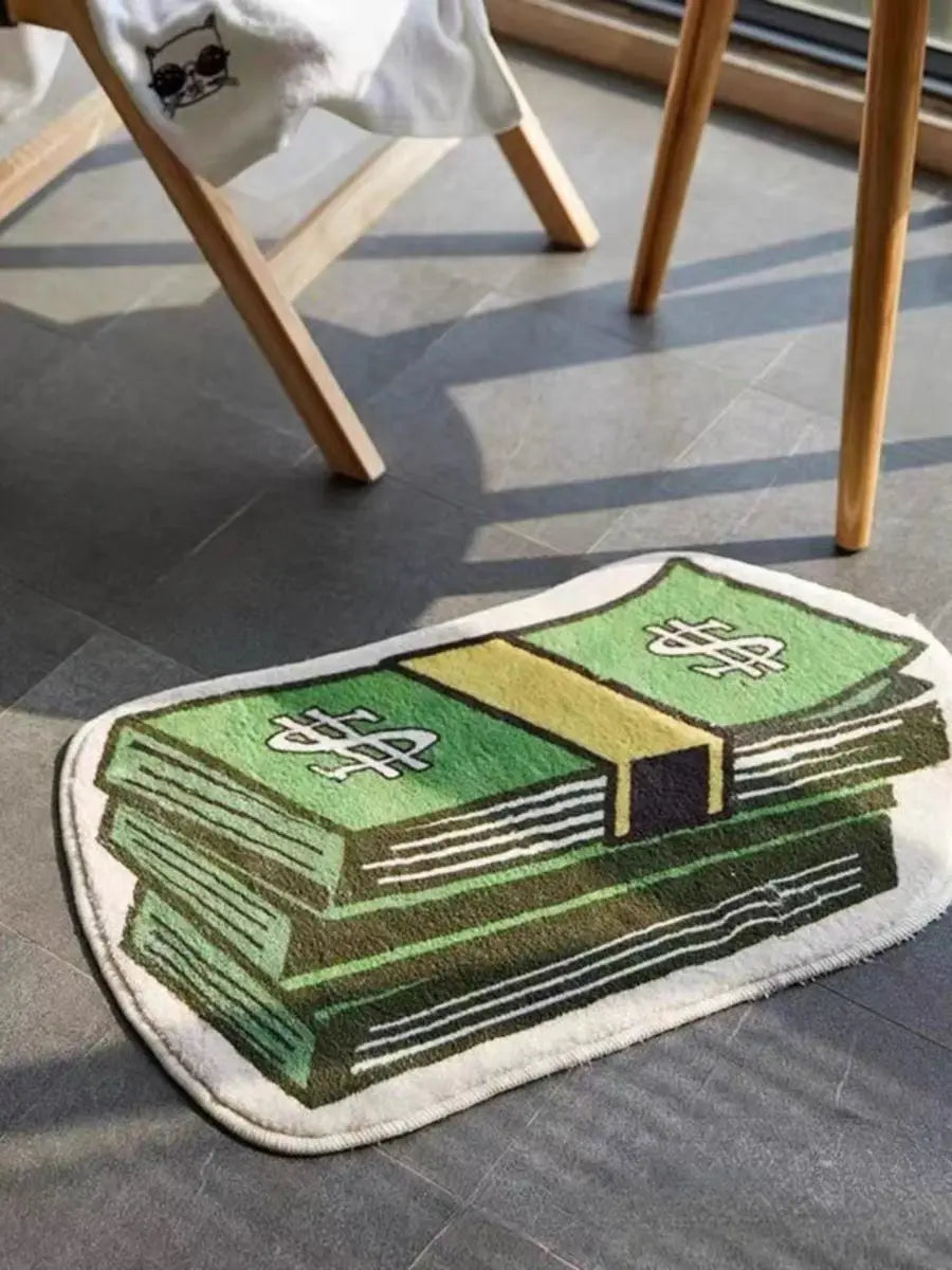 Coin Decorative Carpet – Bedroom Bedside Rug and Non Slip Bathroom Floor Mat