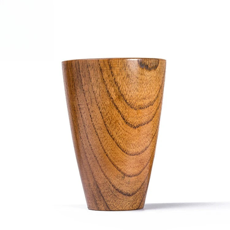 Elegant Solid Wood Teacup – New Chinese Style Anti-Scalding Water Cup