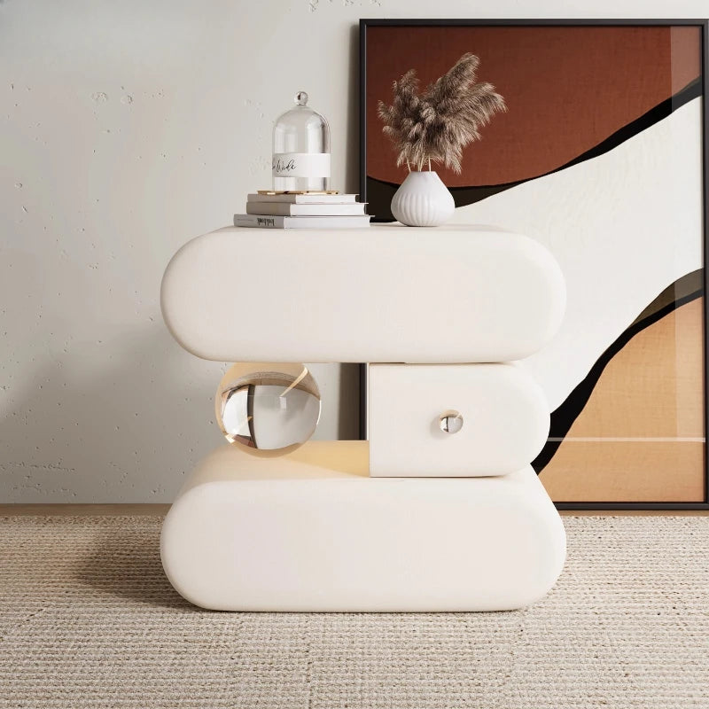 Luxury high-end Bedside tables Cream style solid wood Modern elegant Chest of drawers High end minimalism bedroom furniture