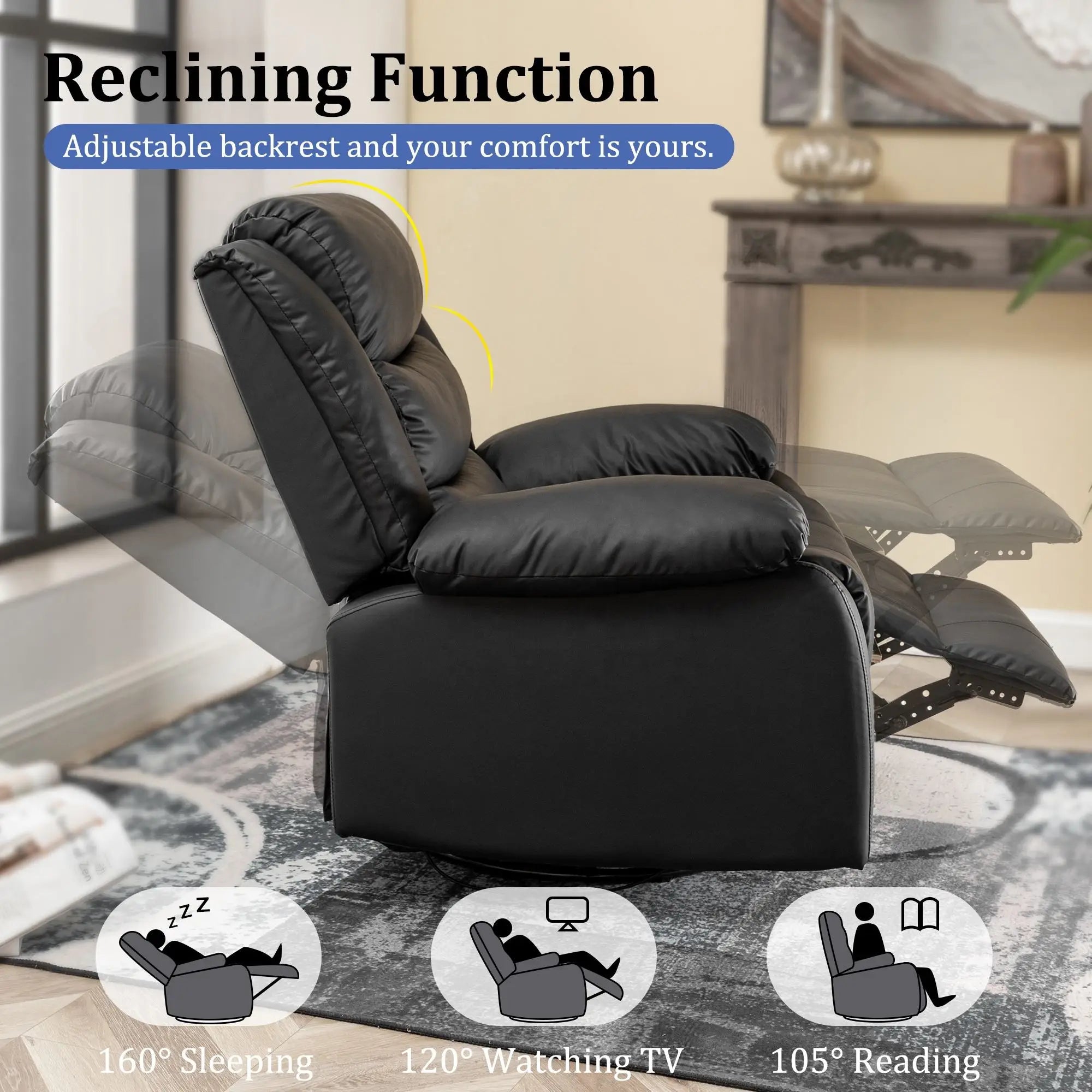 Modern Single Recliner Sofa Salon Furniture Lounge Massager Adults Rocking Chair for Bedroom Living Room Furniture