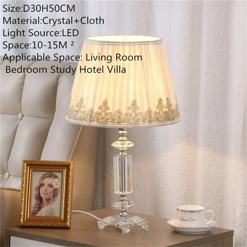Luxury Crystal Table Lamp  Fashion Modern Living Room Bedroom Study Villa Hotel Home Decoration Lightled lamp led lamp