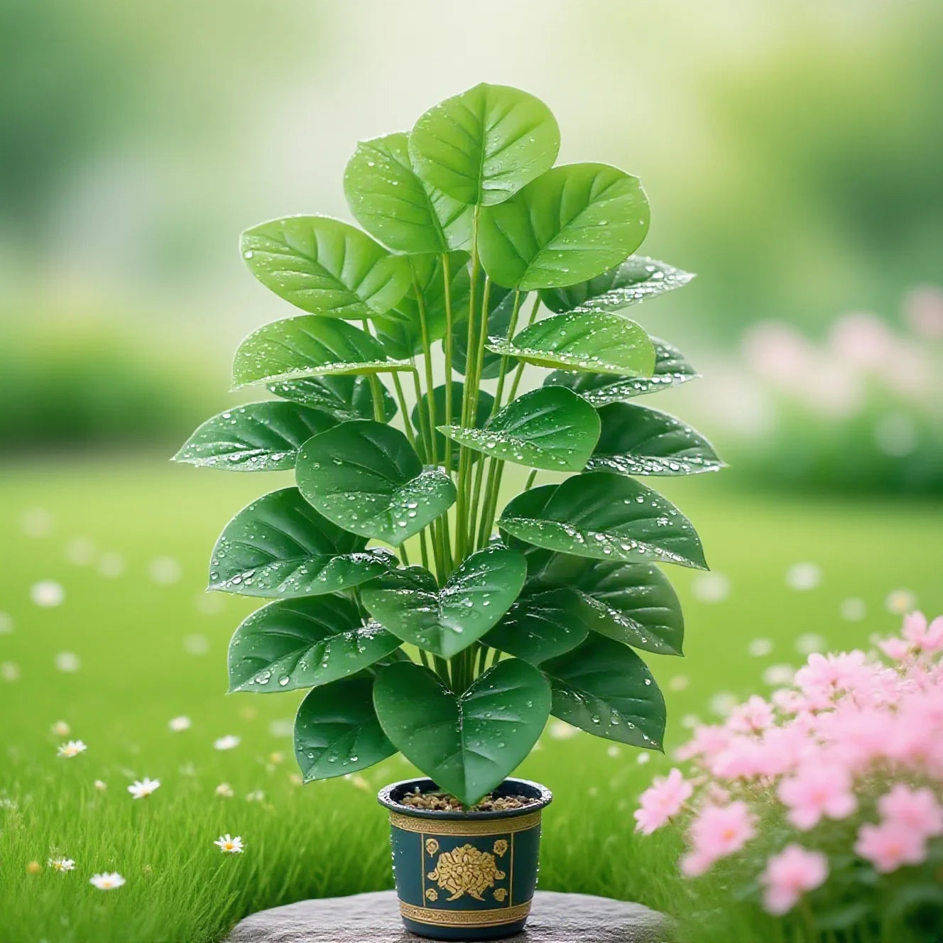 Large Artificial Pothos Plant with 24 Leaves, Tall Faux Greenery in Pot for Indoor Outdoor Decor, Perfect for Living Room, Offic