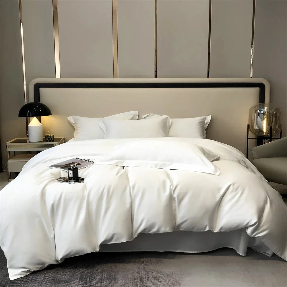 Svetanya Pure Egyptian Cotton Bedding Sets Bed Linens Solid Color Sheet Pillowcase Duvet Cover Queen King Underwear