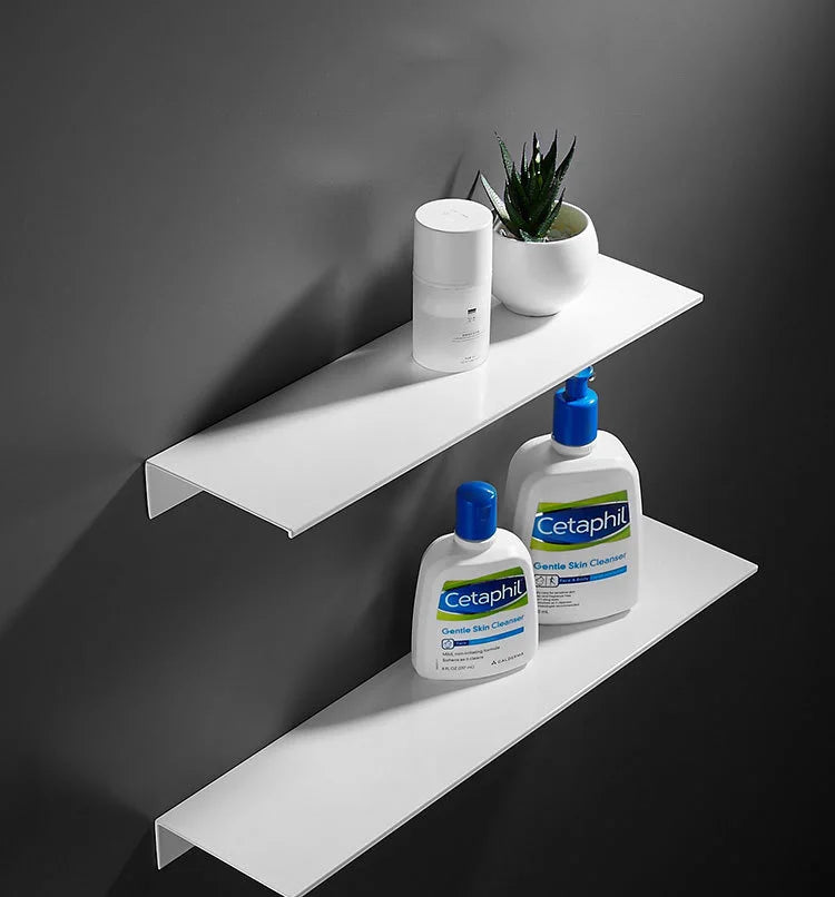 30-50cm Modern Brushed Gold Black White Bathroom Storage Rack Bathroom Shelves Kitchen Wall Shelf Home Accessories