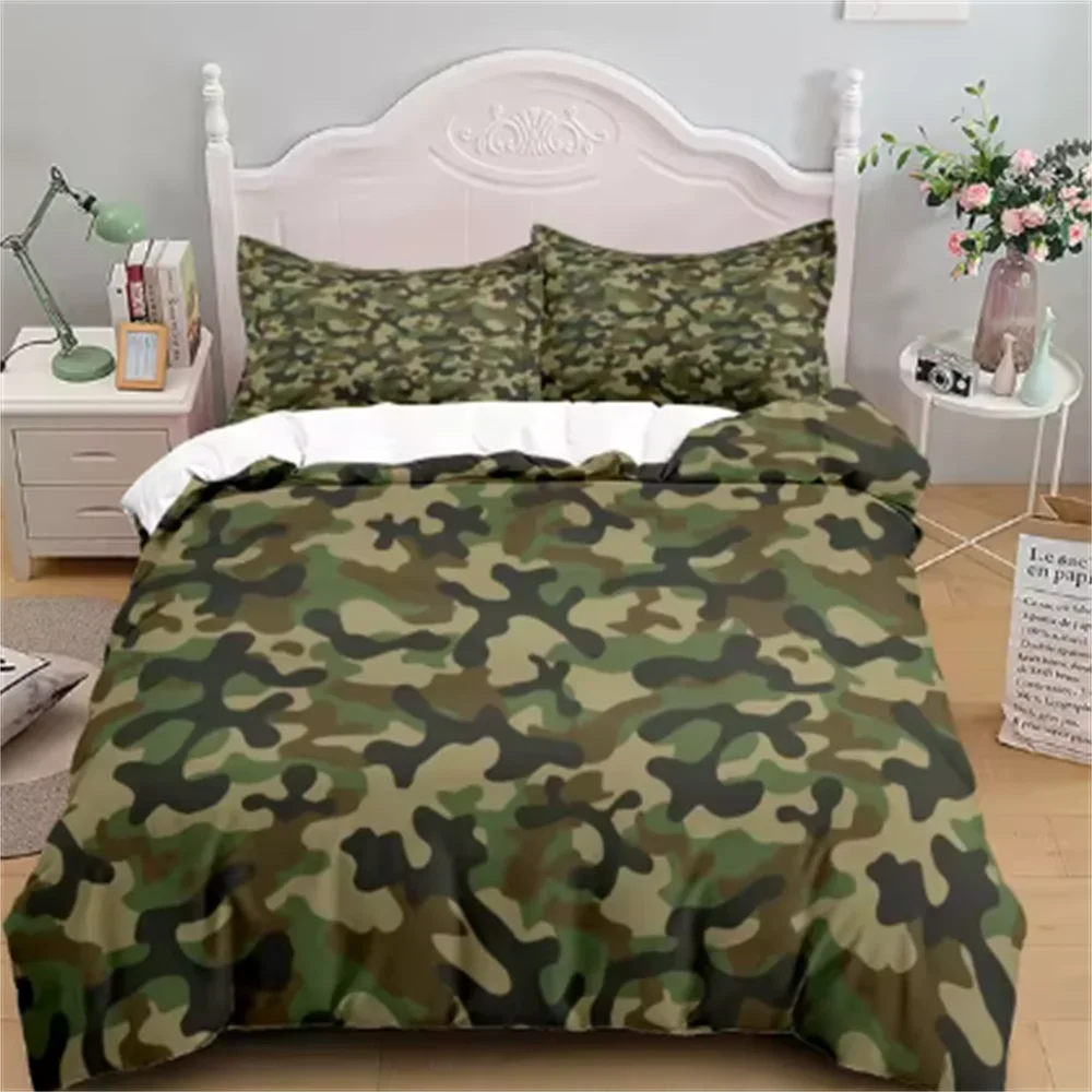 Camouflage Soldier Campus Duvet Cover Set EU Single Double King US Twin Full Queen Cal Children Bed Linen Set