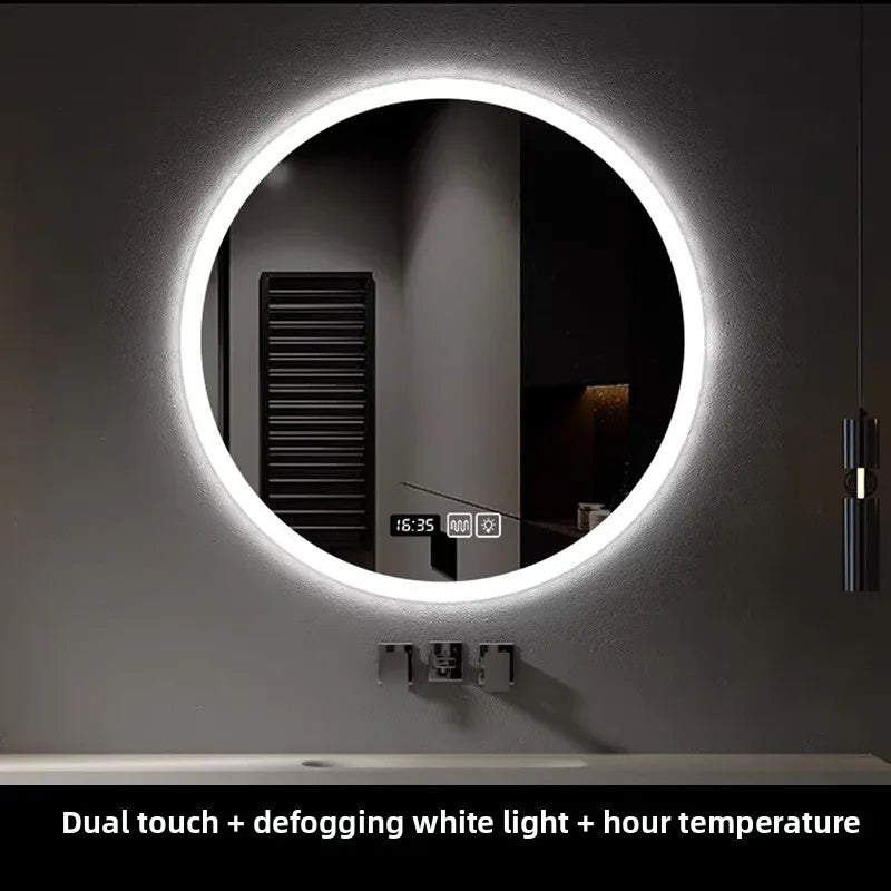 19.5 Inch Smart Round Mirror Bathroom Mirror Anti-fog Makeup Wall Hanging Bathroom Bathroom Led Mirror with Light Vanity Mirror