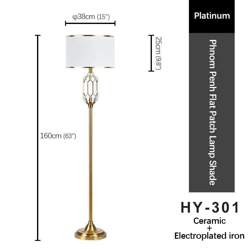 GISELLE Modern Ceramics Floor Lamps Standing LED Creative American Luxury Fashion Table Light For Home Living Room Bedroom