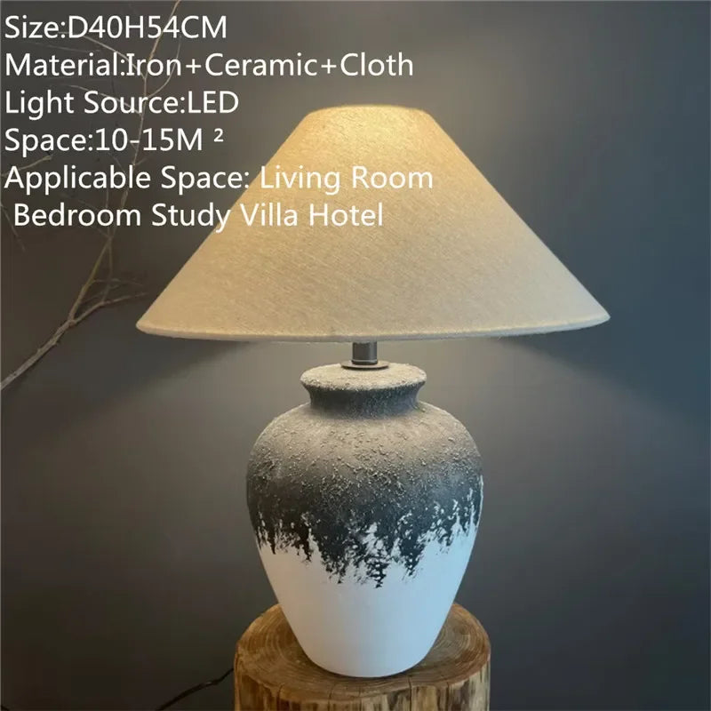 CEDRIC Contemporary Ceramic Table Lamp American Retro Creativity Living Room  Study Villa Hotel Homestay Desk Light
