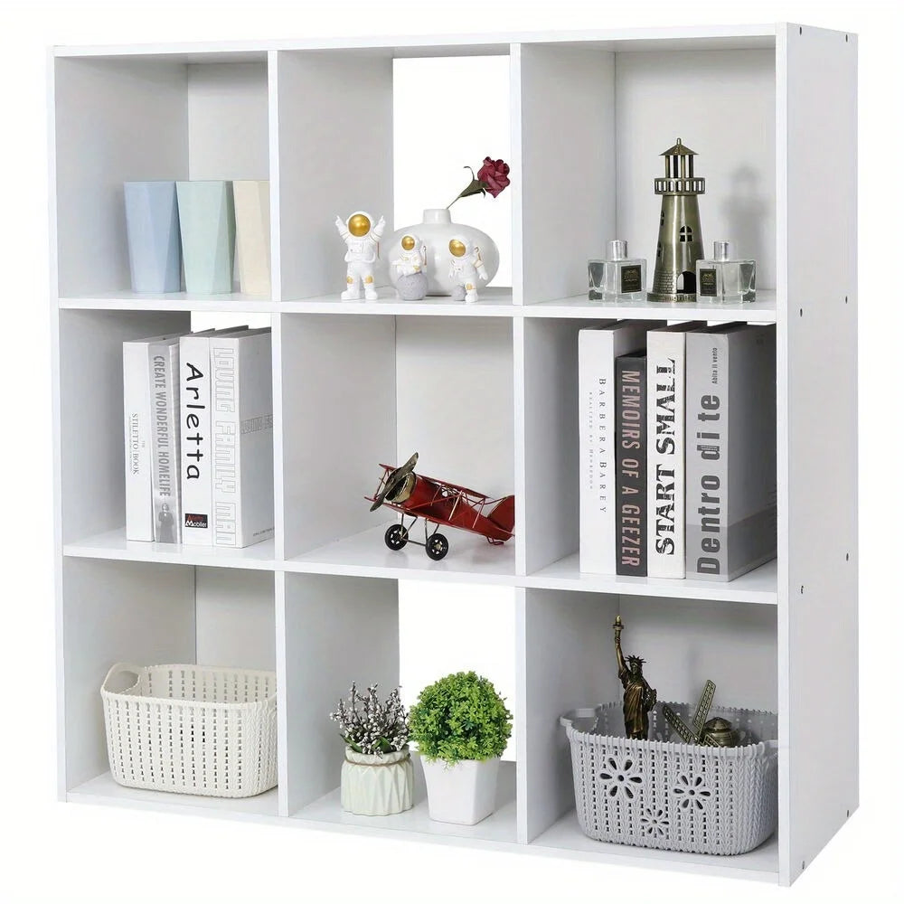 Cube Locker Wooden Bookshelf with White Backing – Modular Storage Organizer