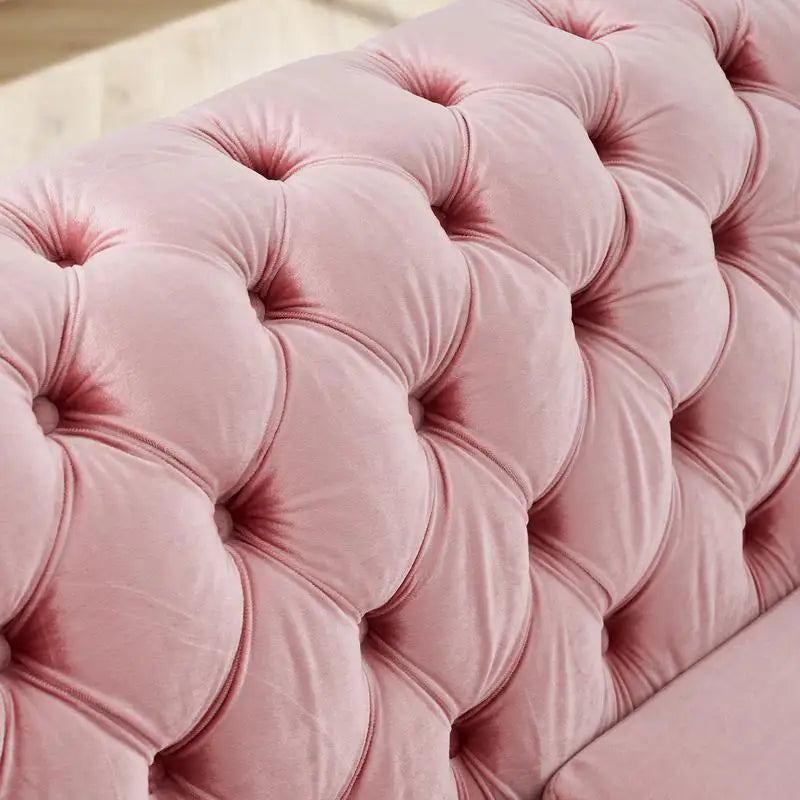 L-Shaped Sectional Sofa Set – 106″ Velvet with Gold Accents