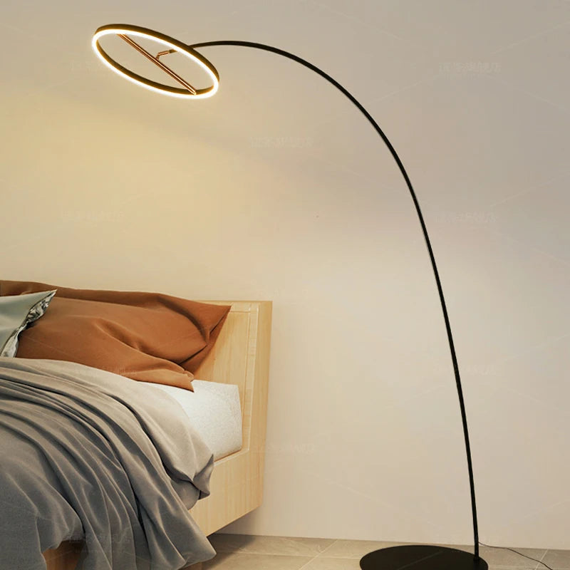 SAMAN Nordic Fishing Floor Lamp ModernFamily Living Room Beside The Sofa Creative LED Minimalism Standing Light