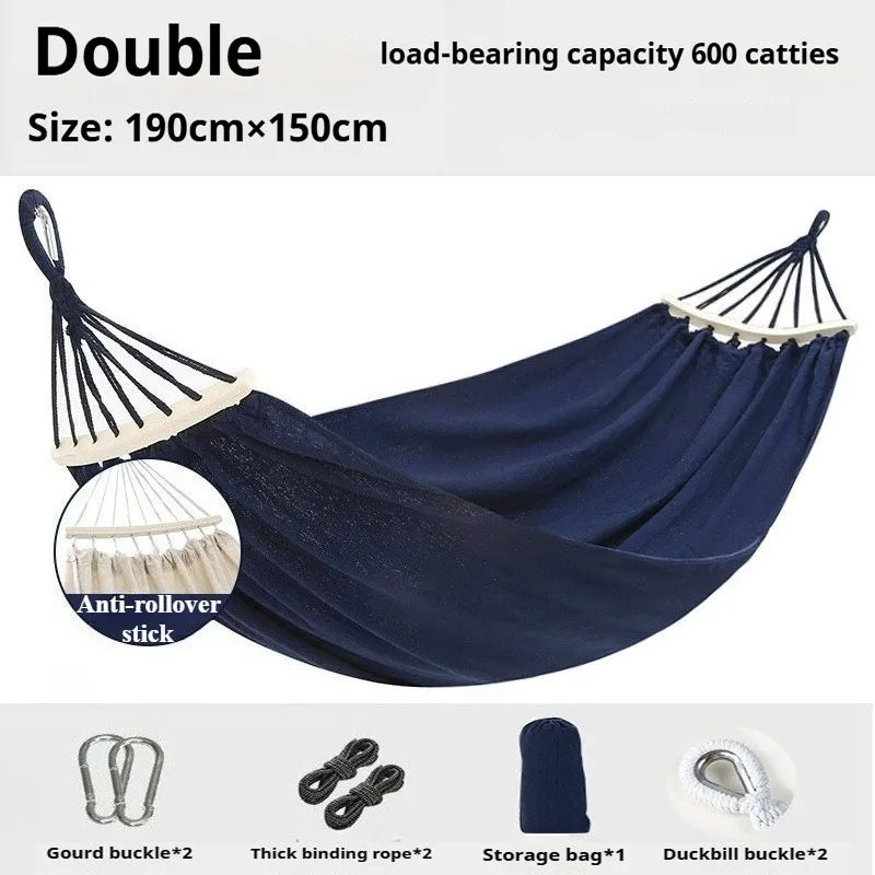 Hammock outdoor swing, anti - rollover for outdoor picnic, beach camping. Suitable for indoor use at home, for single or double
