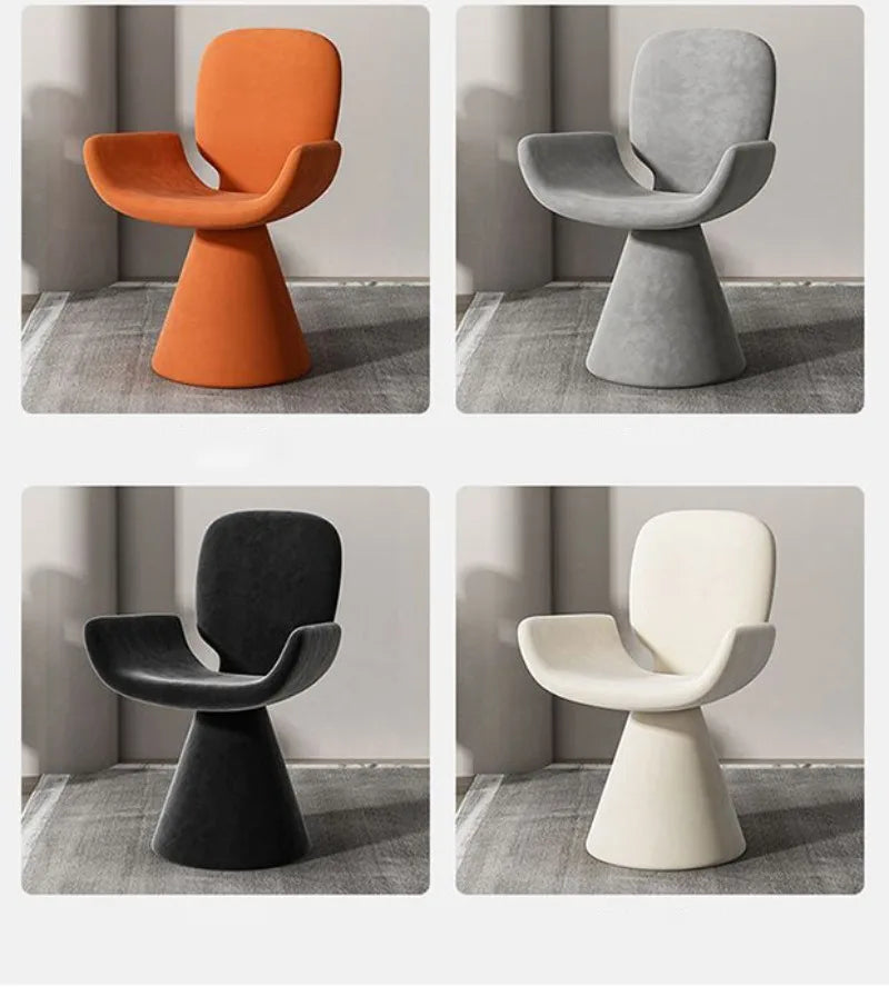 Nordic Solid Wood Swivel Accent Chair – Portable Armchair with Backrest