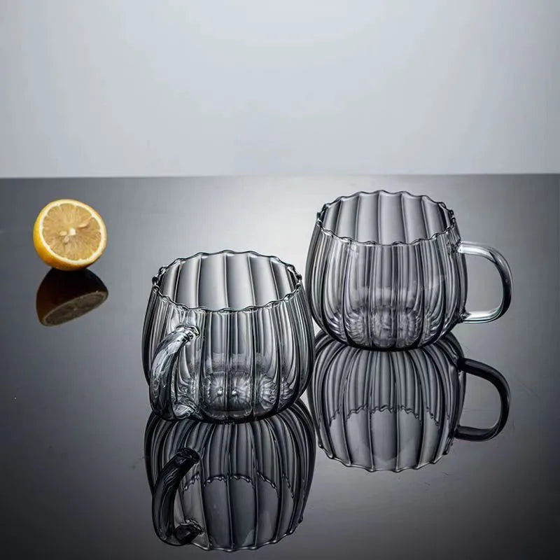 Vertical Stripes Water Bottle and Glass Cup Cold Kettle Glass Cup Boil Water Jug Coffee Glasses Juice Pitcher Tea Pot