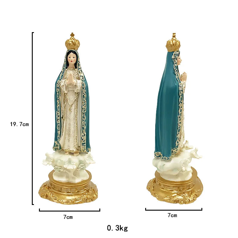 Catholic Statue Our Lady Of Fatima Statue Virgin MaryFigure For Home Tabletop Catholic Decor Statue Resin Figurine