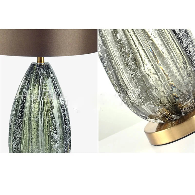 Modern Decorative Table Lamp Green Bedside LED Desk Light for Home Bedroom Living Room Office Study Hotel