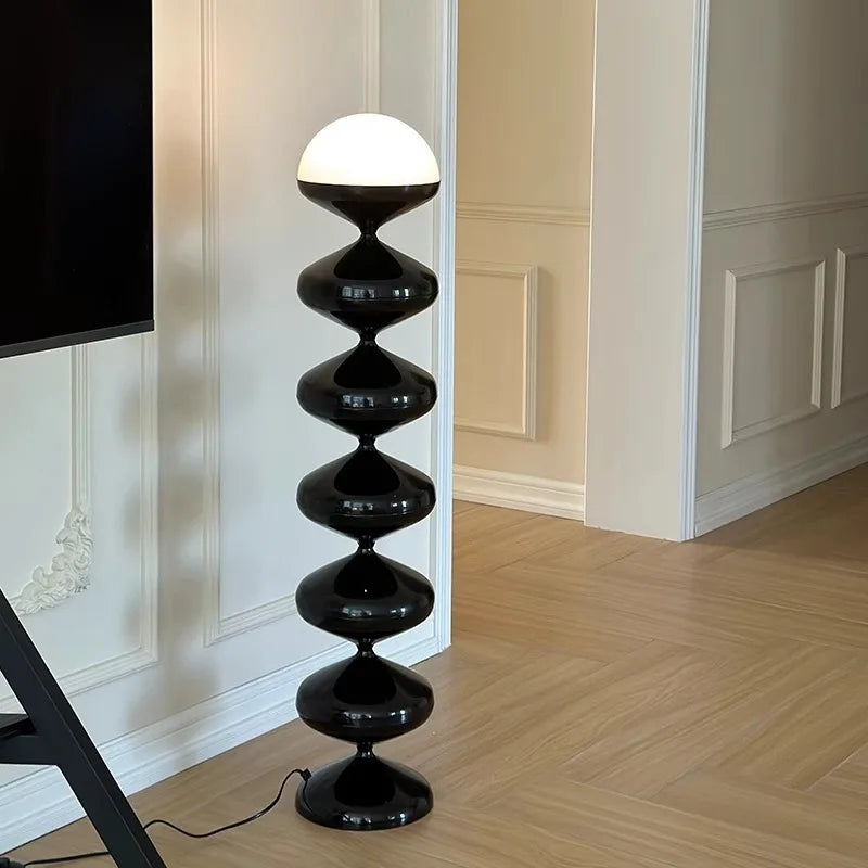 Scandinavian Mid-Century Cream Gourd Floor Lamp Organic Modern for Living Room Bedroom Sofa Ambient Lighting  Floor Lamp LED