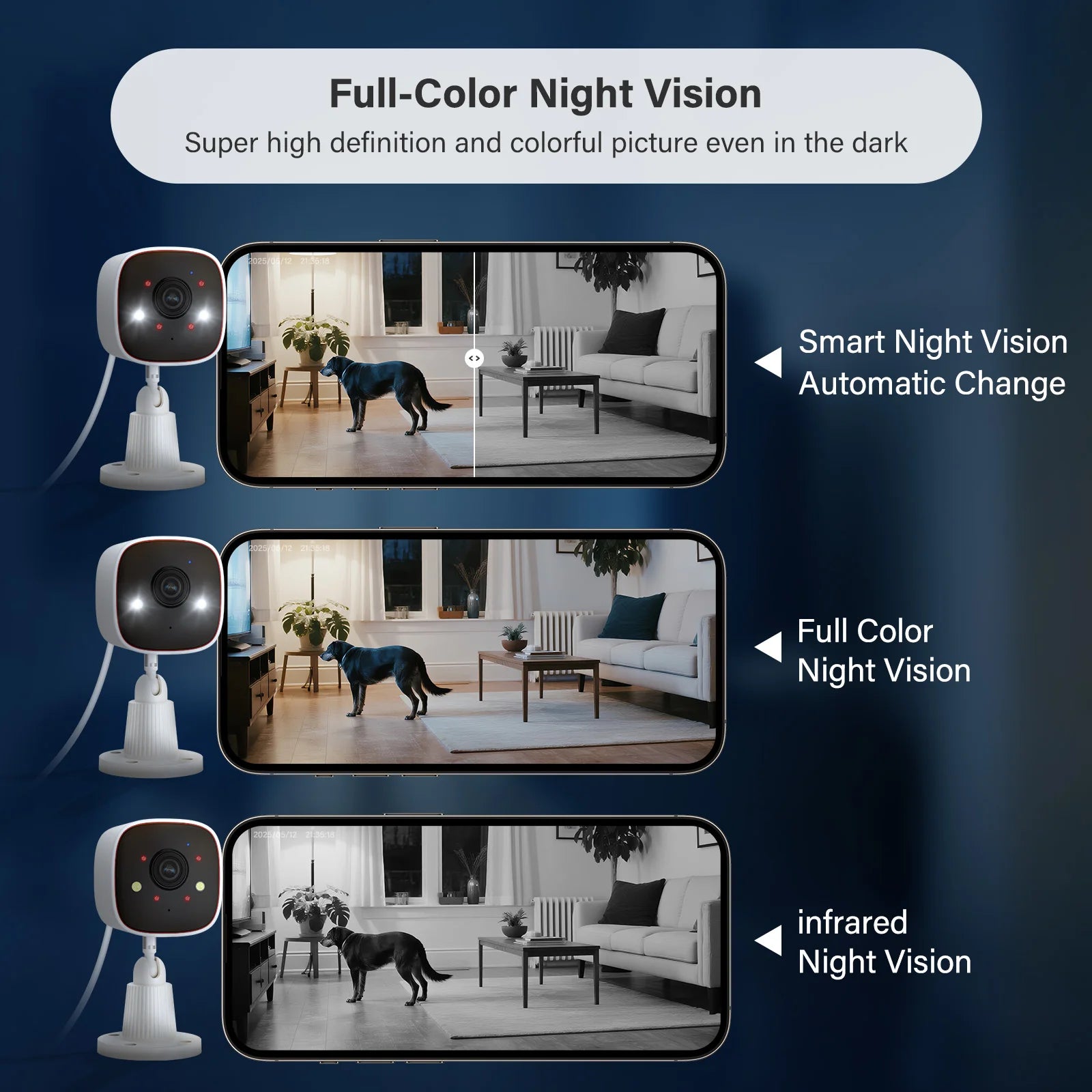 Outdoor Wireless Security Camera 3MP 1296P,Camera with WiFi, Home Security Surveillance, Property Monitoring, Indoor Security