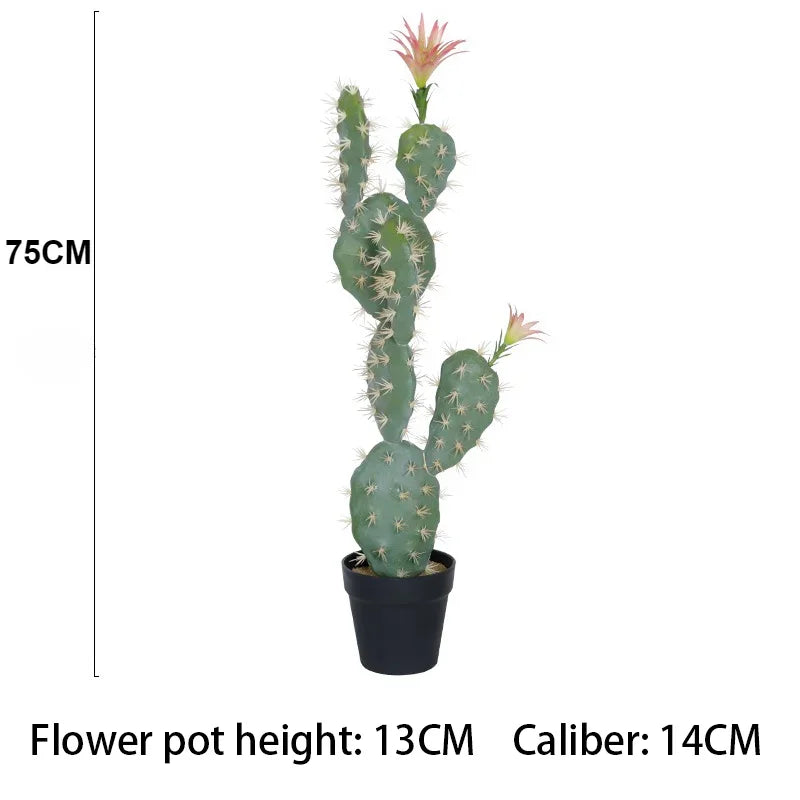 Large Artificial Cactus Plants Ornaments Living Room Houseplants Floor Plant Fake Flowers Realistic Bonsai Modern Decoration