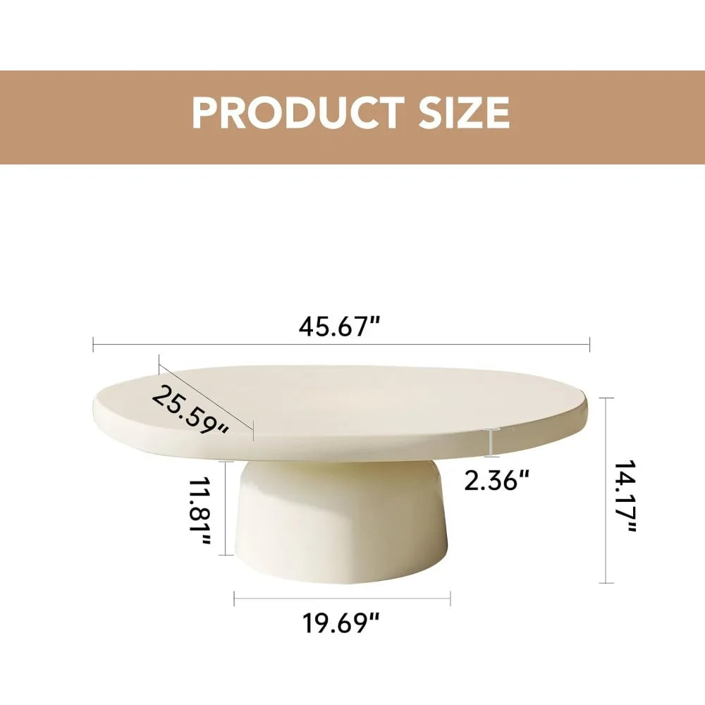 White Cloud Coffee Table – Modern Minimalist 45.67” Funky Accent Table