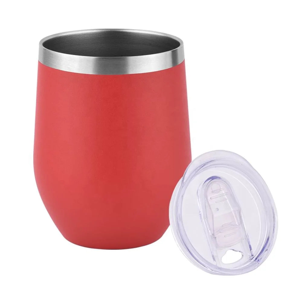 Stemless 12oz Insulated Wine Tumbler – Double-Wall Stainless Steel Travel Cup