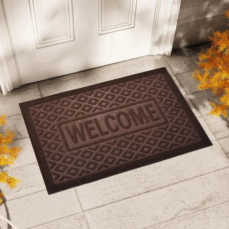 Heavy Duty Rubber Welcome Mat – Anti-Slip Dust-Proof Entrance Door Mat, Durable Washable Floor Mat