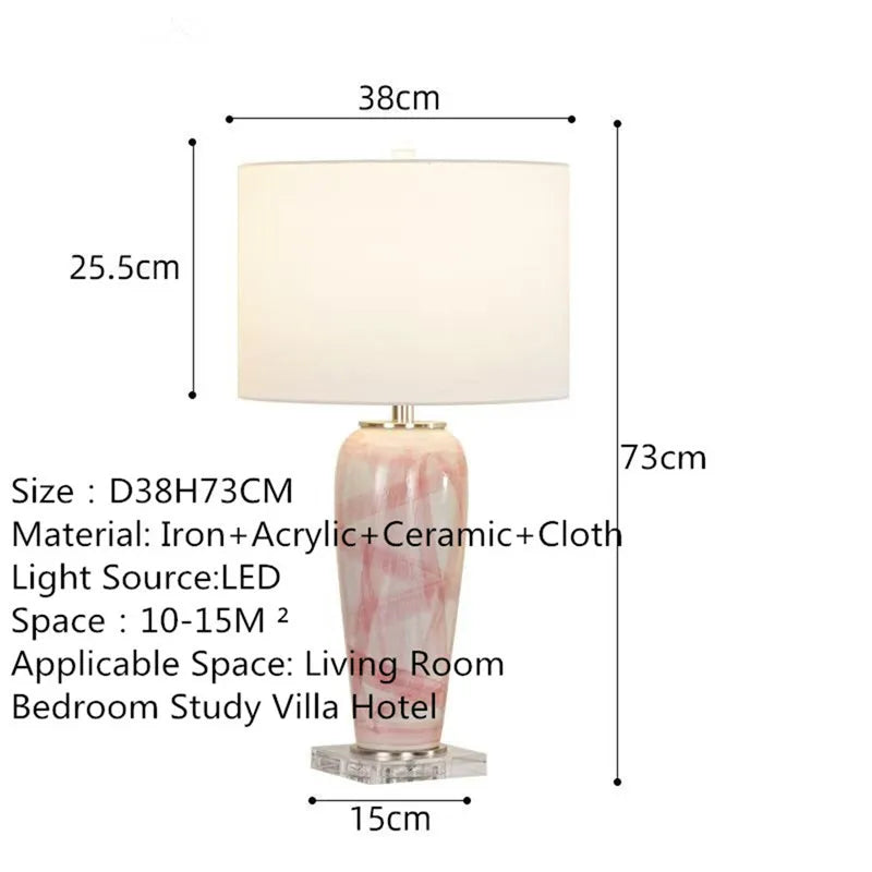 Contemporary Luxury Ceramic Table Lamp LED American Creativity Living Room Bedroom Study Villa Hotel Bedside Desk Light