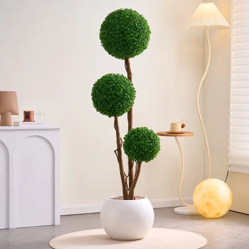 Nordic Milan spherical artificial green plants (floor-standing) | Indoor and outdoor wedding & shopping mall window decoration