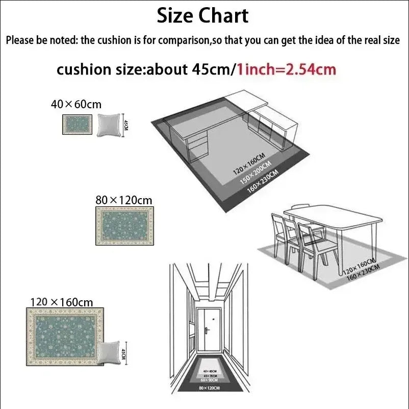 VIKAMA French Carpet For Living Room, Wabi-Sabi Style, Light Luxury Carpet For Bedroom, Durable Carpet For Home Decoration