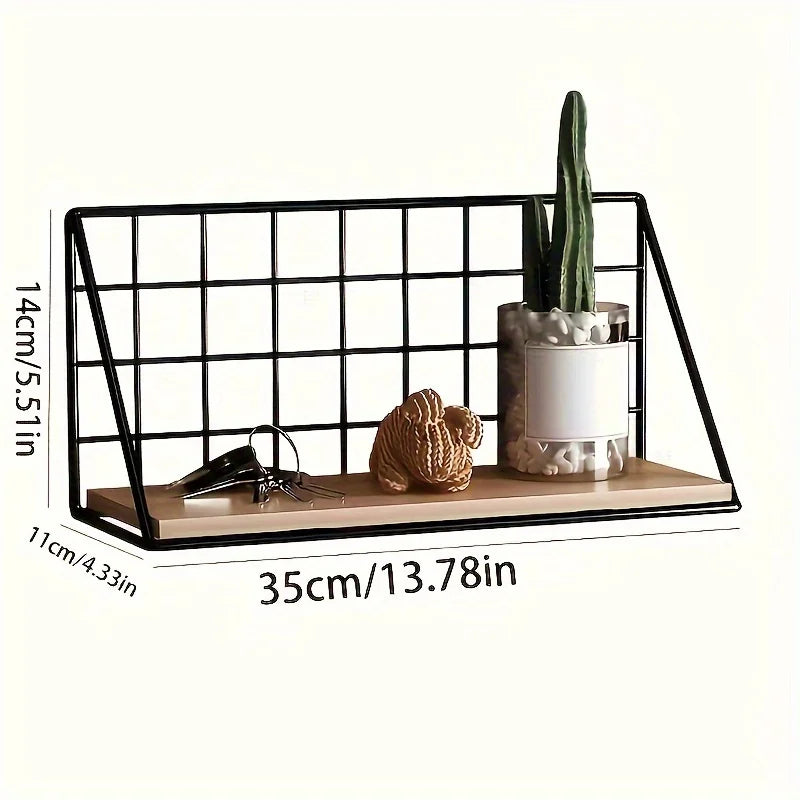 1pc/wall storage rack bedside punch-free shelf dormitory wall-mounted wall hanging basket partition storage rack
