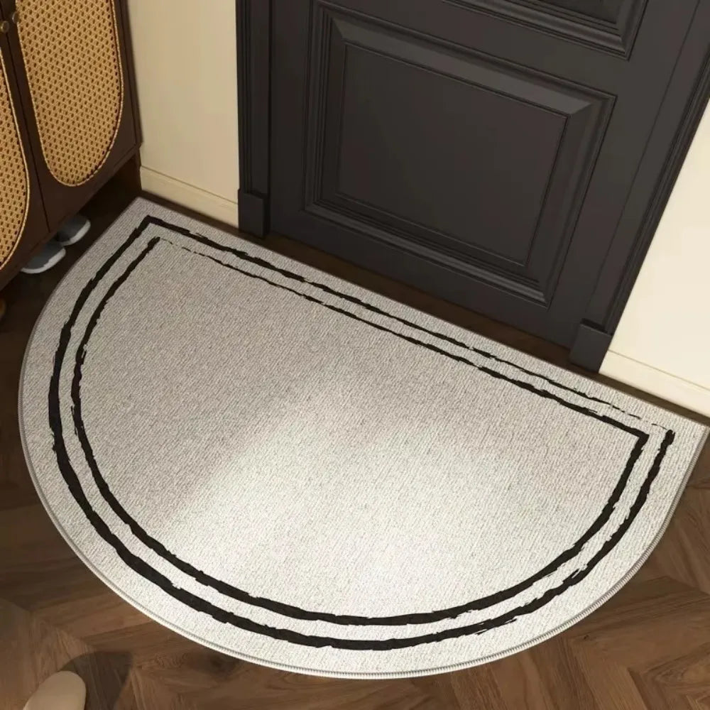 VIKAMA Semi-Circular Line Floor Mat, Anti-Slip Indoor And Outdoor Entrance Door Mat, Home Decoration, Living Room Area Carpet