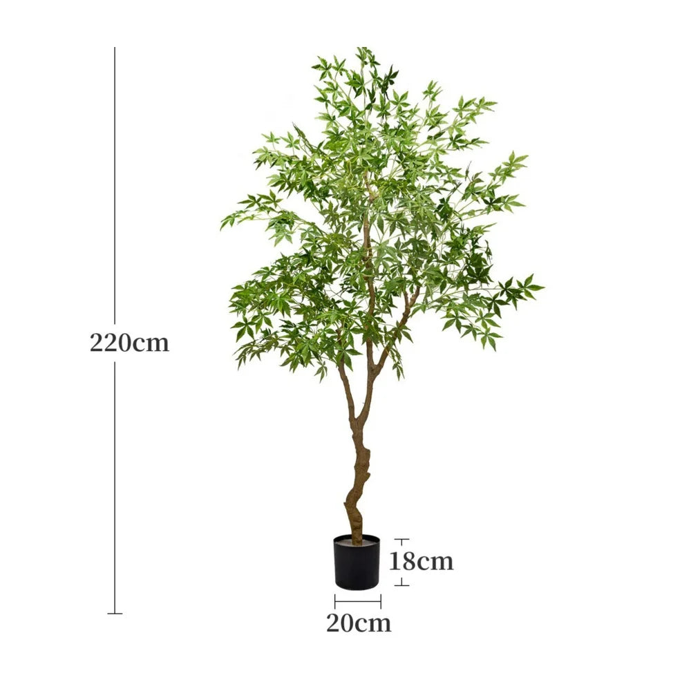Artificial Maple Tree Red Maple Fake Tree Large Indoor Potted Plant Home Living Room Window Display Decoration Floor Greenery