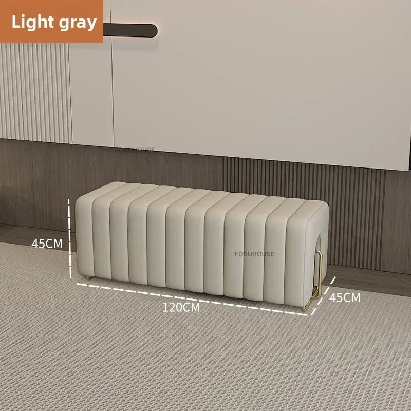Nordic Luxury Hallway Ottoman Bench – Bedroom End & Shoe Cabinet Bench