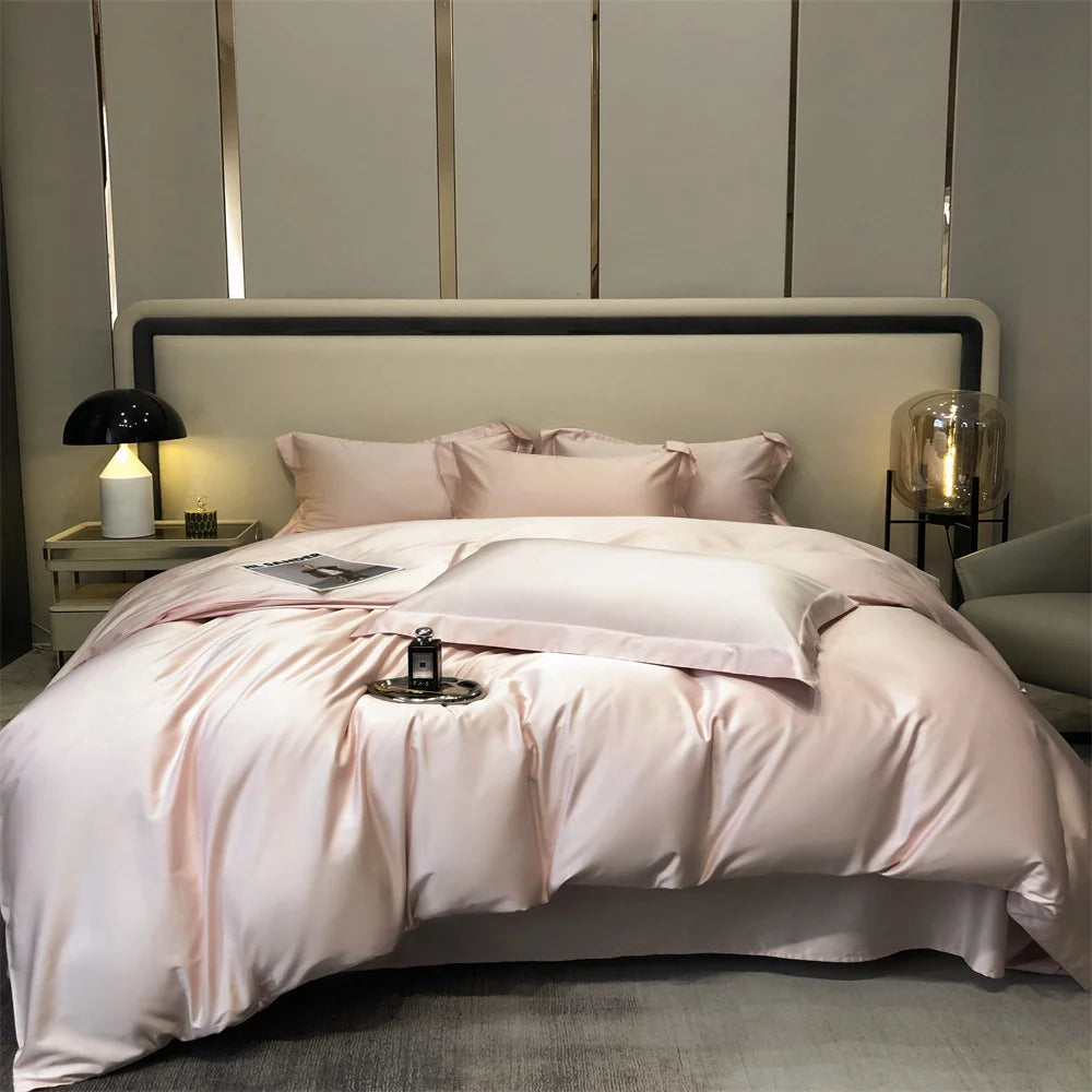 Svetanya Pure Egyptian Cotton Bedding Sets Bed Linens Solid Color Sheet Pillowcase Duvet Cover Queen King Underwear