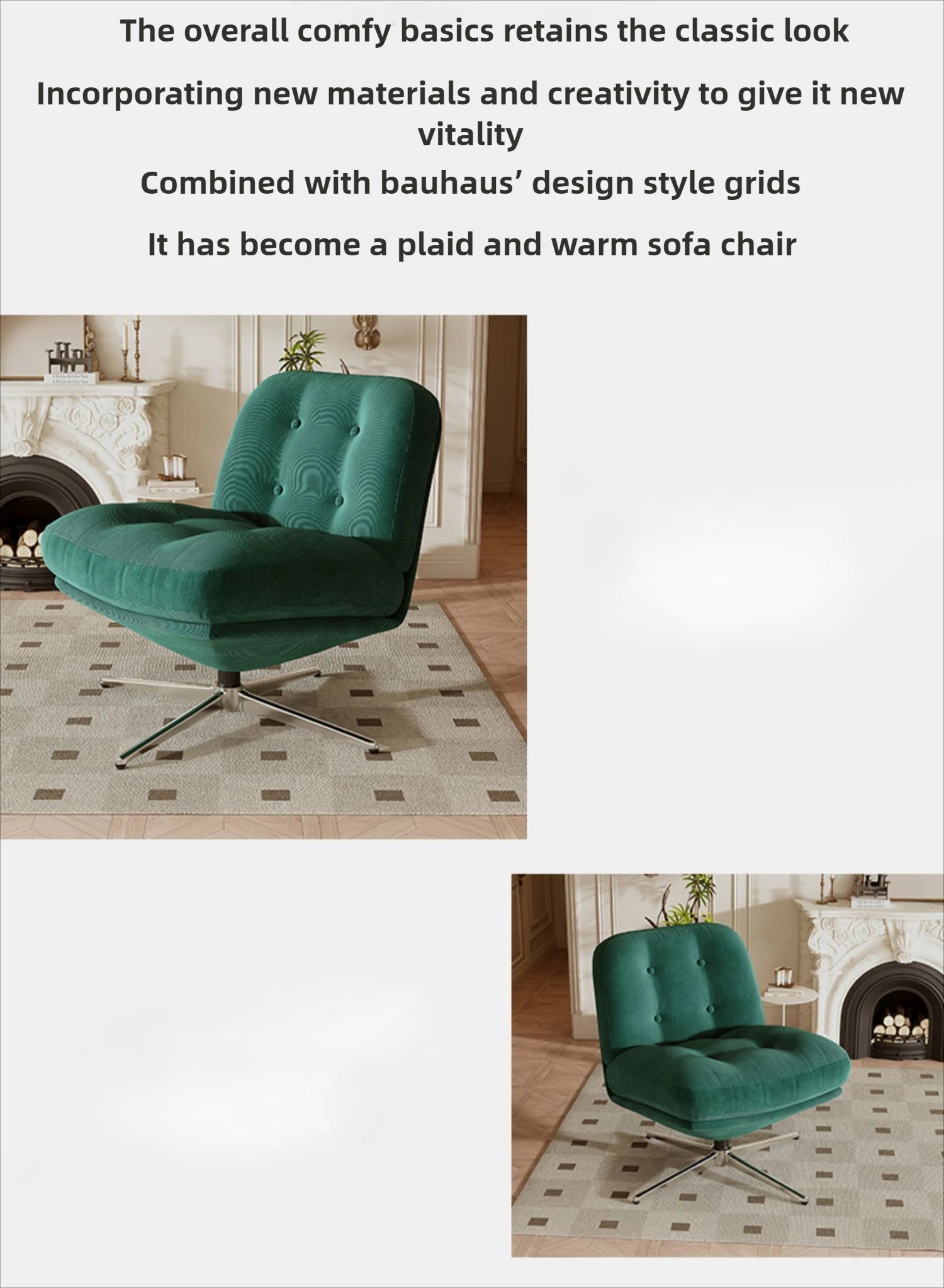 Light Luxury Single Sofa Chair – Bauhaus Medieval Leisure Accent Chair